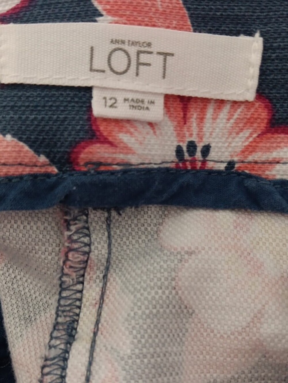 Loft Floral Print Cotton Blend Shorts #3824 - Picture 6 of 7
